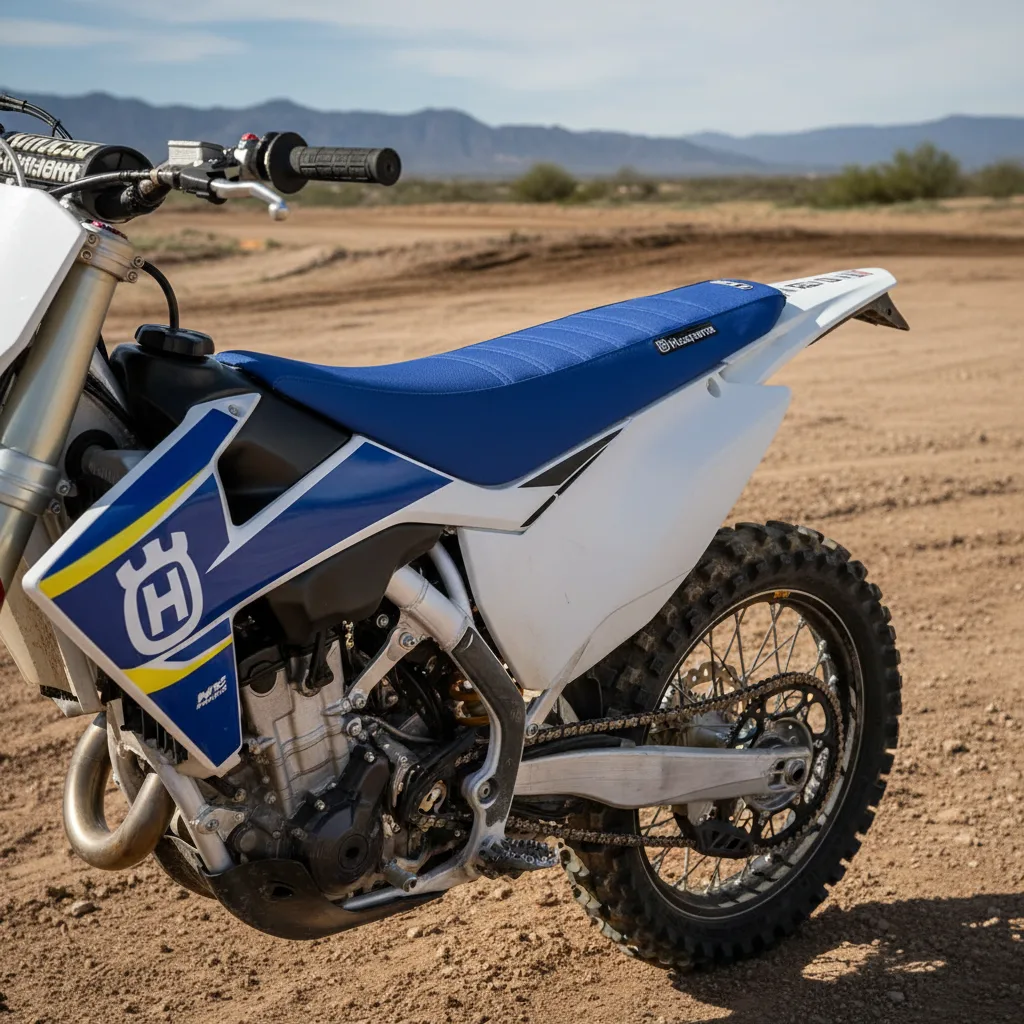 Funda de Asiento LCM Grip Azul para Husqvarna TX, TE, FE y FC 2016-2019 - Máximo Agarre y Durabilidad — foto 2