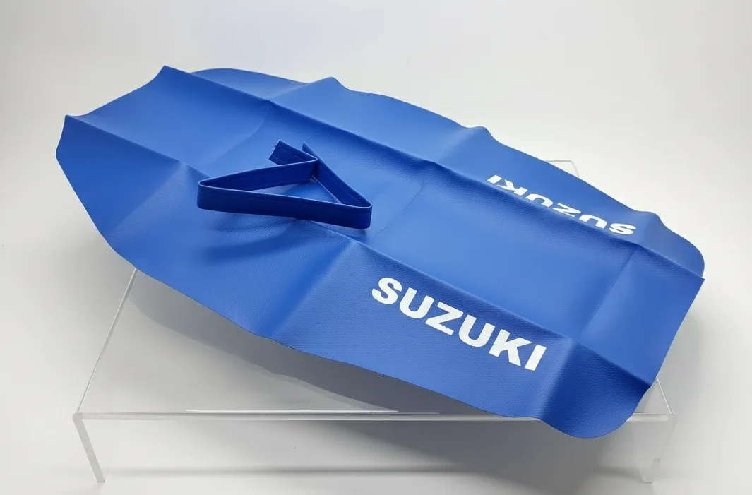 Funda De Asiento Tapizado Para Suzuki Dr 650 Dr650 Azul, cuero sintetico PREMIUM — foto 3