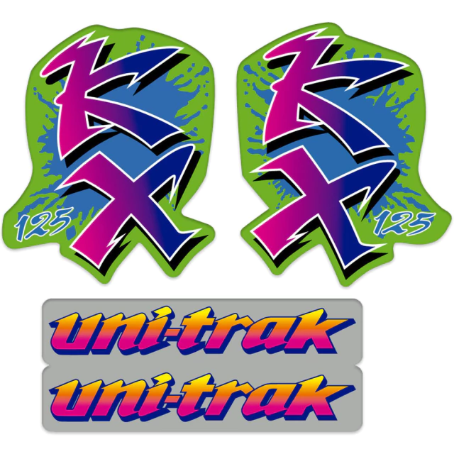 Gráficas de Tanque + "UNI-TRACK" para Kawasaki KX125 KX 125 | Laminado Grueso + Microcortes - (copia)