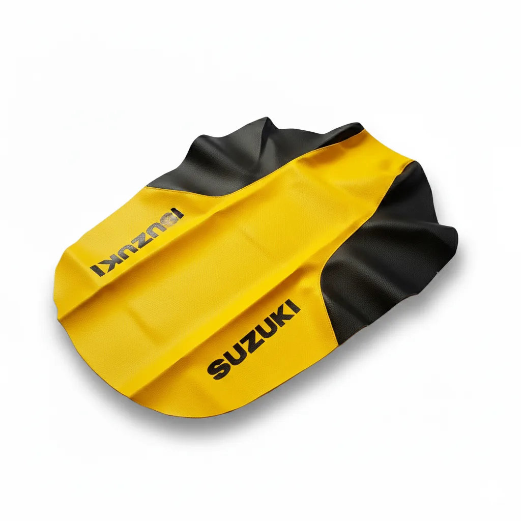Suzuki DR 350 (DR350) Modelo 1998 Funda de Asiento Tapizado - Color Amarillo - Cuero Sintético Premium