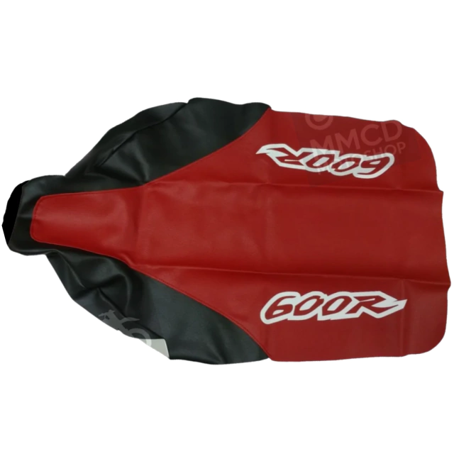 TAPIZADO FUNDA DE ASIENTO PARA HONDA XR600R XR 600 1997 - CUERO SINTÉTICO ROJO - NEGRO